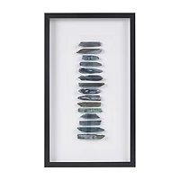 INK+IVY Cerulean Stones Agate Framed Shadow Box Art