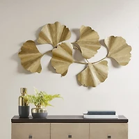 Madison Park Faye Gold Foil Ginkgo Leaf Metal Wall Art