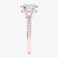 (G-H / Si1-Si2 Womens 4 1/4 CT. T.W. Lab Grown White Diamond 14K Gold Oval Side Stone Engagement Ring