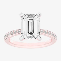 G-H / Si1-Si2 Womens 4 1/4 CT. T.W. Lab Grown White Diamond 14K Gold Side Stone Engagement Ring