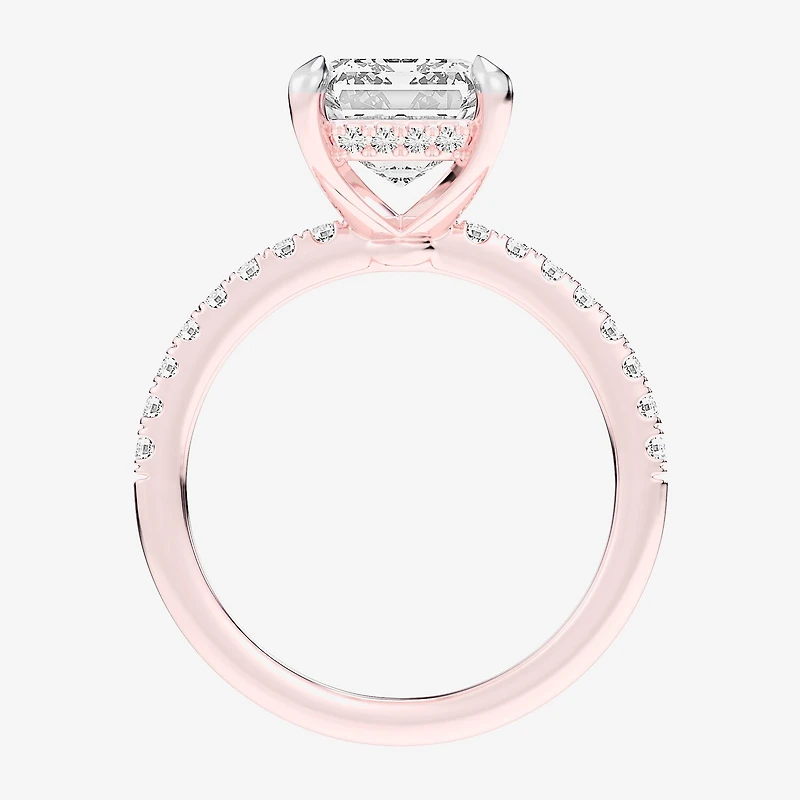 G-H / Si1-Si2 Womens 4 1/4 CT. T.W. Lab Grown White Diamond 14K Gold Side Stone Engagement Ring