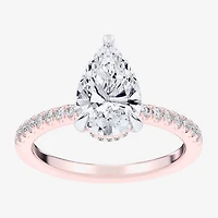 (G-H / Si1-Si2 Womens 4 1/4 CT. T.W. Lab Grown White Diamond 14K Gold Pear Side Stone Engagement Ring