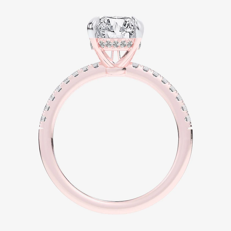 (G-H / Si1-Si2 Womens 4 1/4 CT. T.W. Lab Grown White Diamond 14K Gold Pear Side Stone Engagement Ring