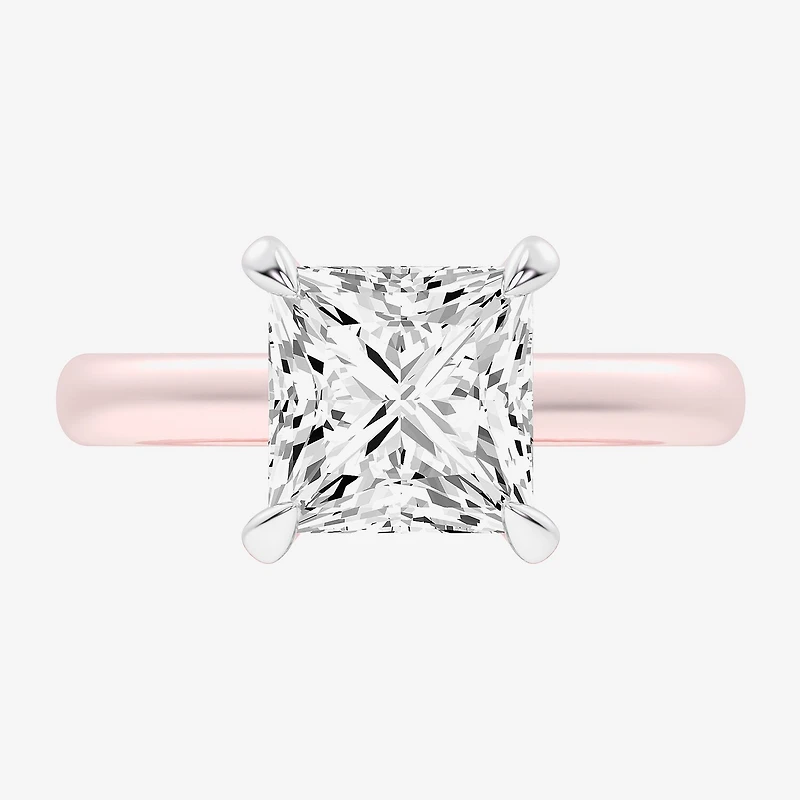 (G-H / Si1-Si2) Womens 3 1/4 CT. T.W. Lab Grown White Diamond 14K Gold Solitaire Engagement Ring