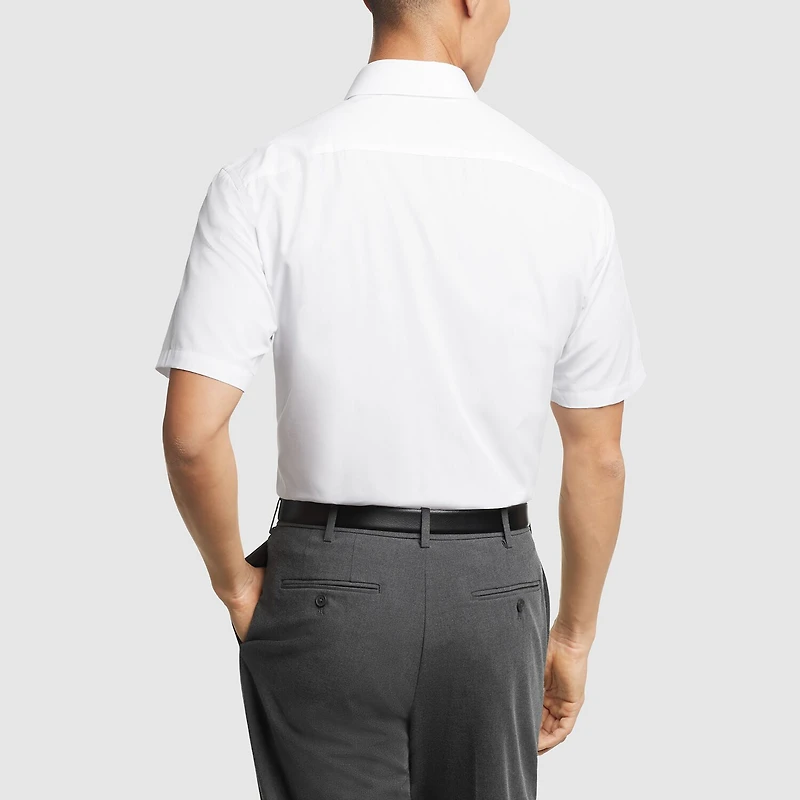 Van Heusen Poplin Mens Regular Fit Easy Care Wrinkle Free Short Sleeve Dress Shirt