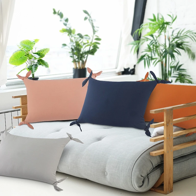 LR Home Aliseh Solid Rectangular Throw Pillow