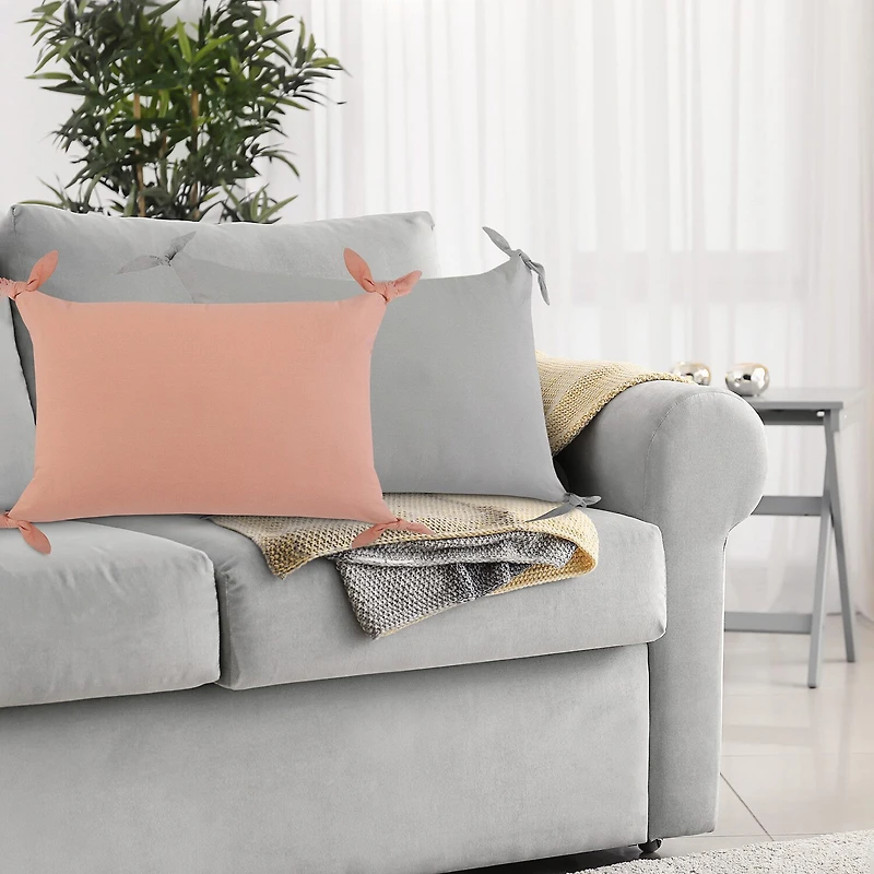 LR Home Aliseh Solid Rectangular Throw Pillow