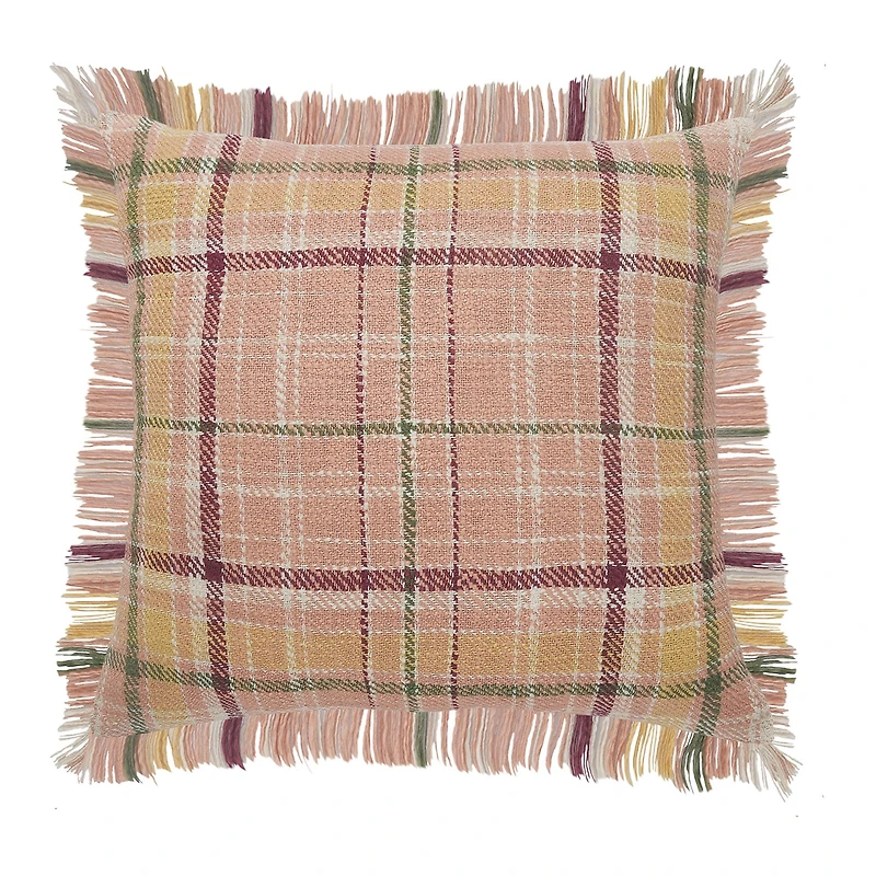 LR Home Astra Plaid Square Throw Pillow