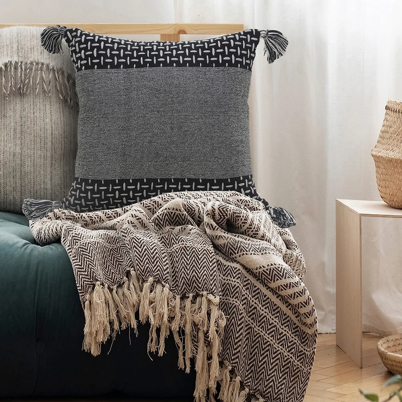 LR Home Mani Geometric Square Throw Pillow