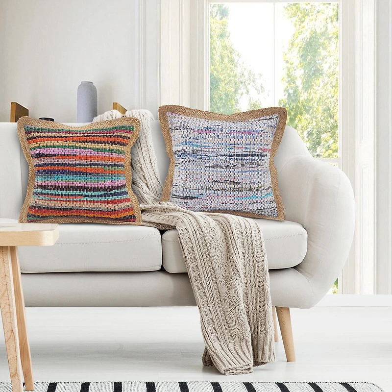 LR Home Eaton Abstract Square Throw Pillow