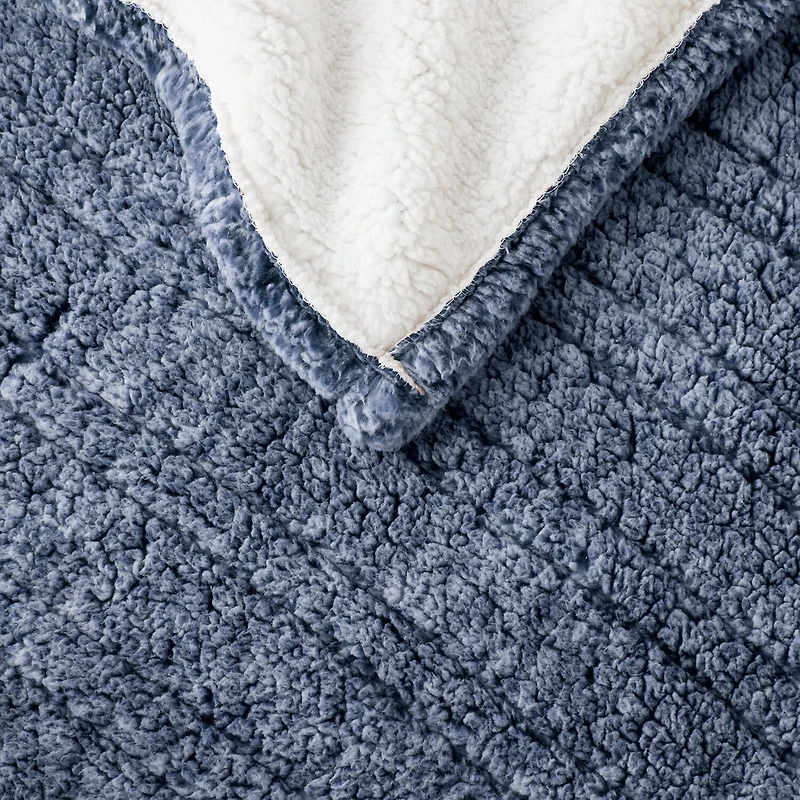 True North By Sleep Philosophy Marbled Sherpa Heated Washable Electric Midweight Throw