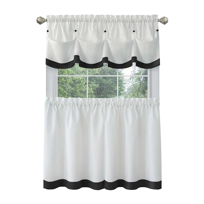 Achim Lana 3-pc. Rod Pocket Kitchen Curtains & Drapes Window Set