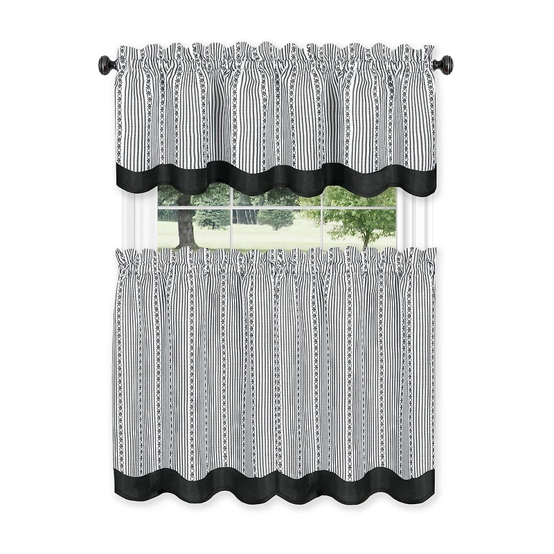 Achim Westport 3-pc. Rod Pocket Kitchen Curtains & Drapes Window Set