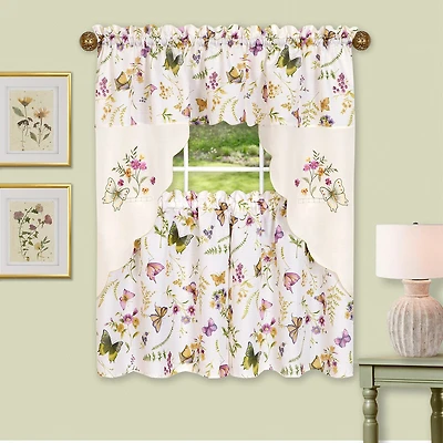 Achim Enchanted 3-pc. Rod Pocket Kitchen Curtains & Drapes Window Set
