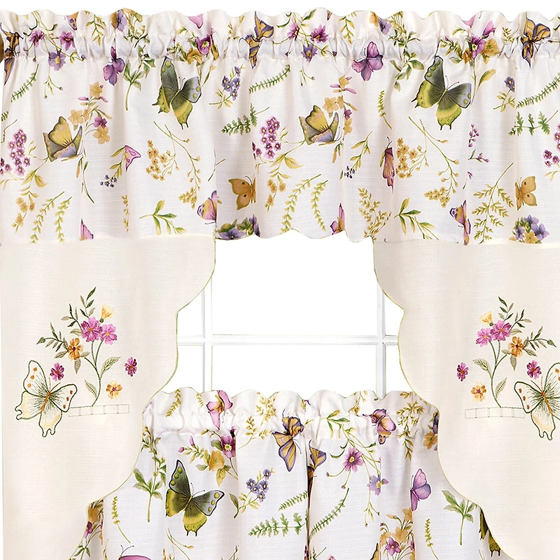 Achim Enchanted 3-pc. Rod Pocket Kitchen Curtains & Drapes Window Set