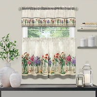 Achim Garden Blooms 3-pc. Rod Pocket Kitchen Curtains & Drapes Window Set