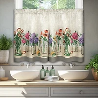 Achim Garden Blooms 3-pc. Rod Pocket Kitchen Curtains & Drapes Window Set