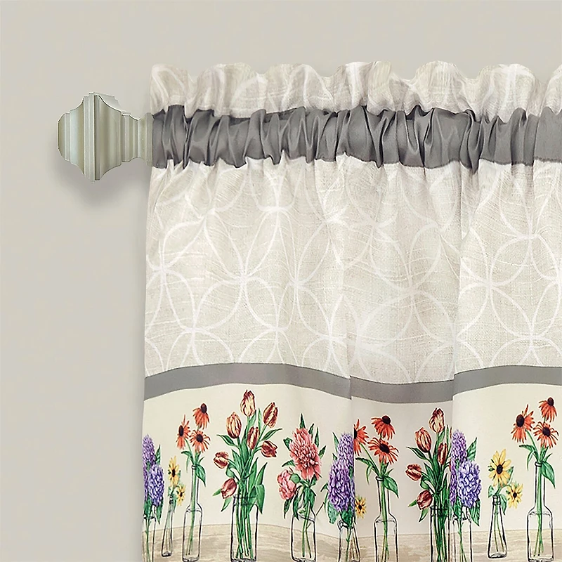 Achim Garden Blooms 3-pc. Rod Pocket Kitchen Curtains & Drapes Window Set