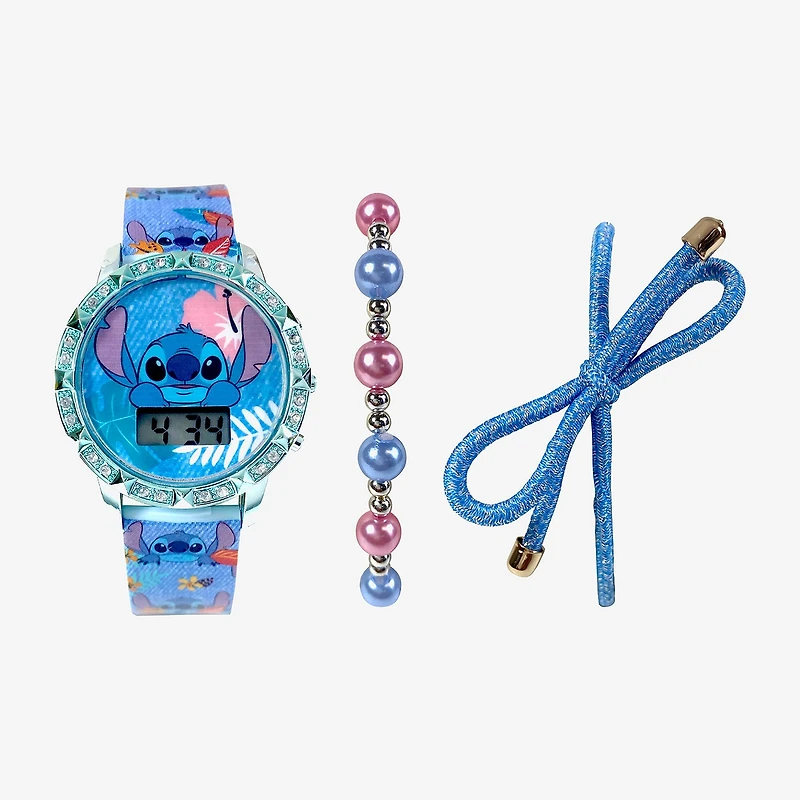 Disney Collection Lilo & Stitch Girls Blue Strap Watch Las40024jc
