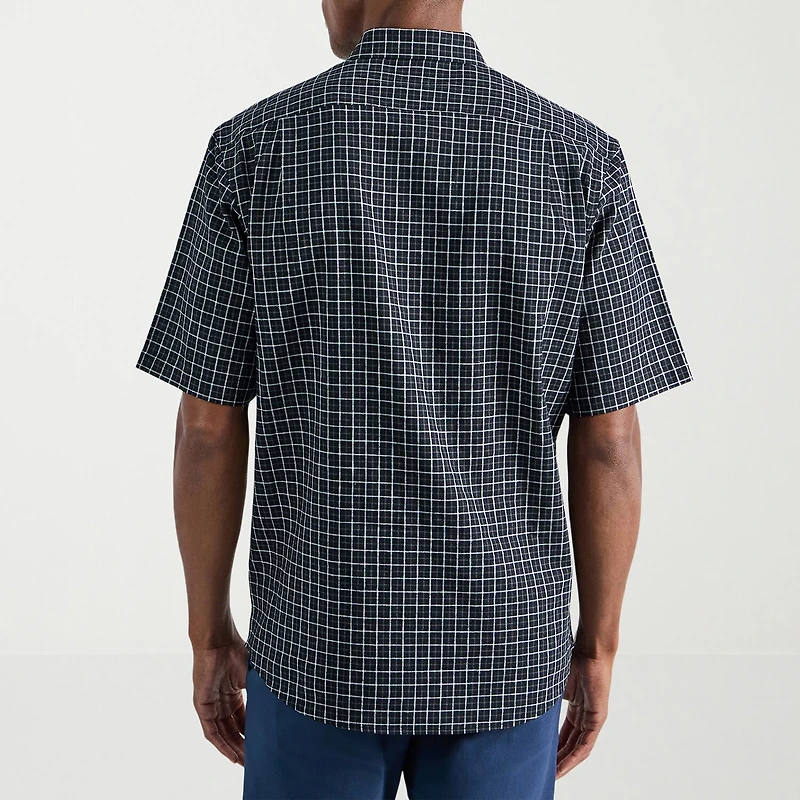 Haggar Life Khaki Mens Short Sleeve Regular Fit Button-Down Shirt