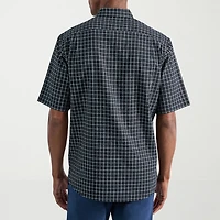 Haggar Life Khaki Mens Short Sleeve Regular Fit Button-Down Shirt