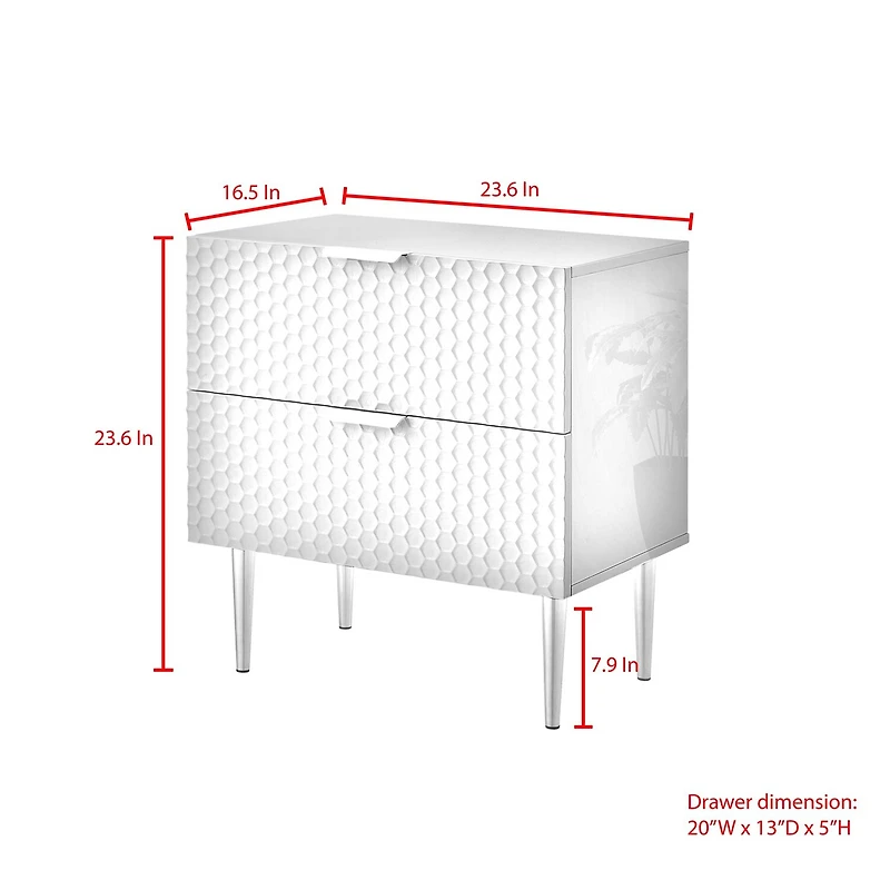 Zeynep 2-Drawer Nightstand