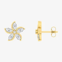 Diamond Blossom (F / Vs2) 1 CT. T.W. Lab Grown White Diamond 10K Gold 11.8mm Flower Stud Earrings
