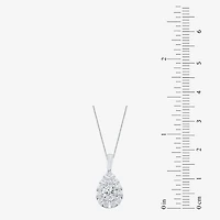 (F / Vs2) Womens 1 CT. T.W. Lab Grown White Diamond 10K Gold Pear 18 Inch Pendant Necklace