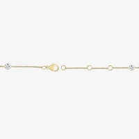 Floating Diamonds (F / Vs2) Womens 14K Gold 7.25 Inch Solid Cable Chain Bracelet
