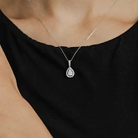 Diamond Blossom (G, Si2) Womens 1/4 CT. T.W. Lab Grown White Diamond 10K Gold 18 Inch Pendant Necklace