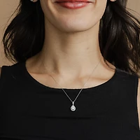 Diamond Blossom (G, Si2) Womens 1/4 CT. T.W. Lab Grown White Diamond 10K Gold 18 Inch Pendant Necklace