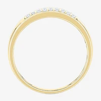 (F /Vs2) Unisex Adult 1 1/2 CT. T.W. Lab Grown White Diamond 10K Gold Side Stone Wedding Bridal Set