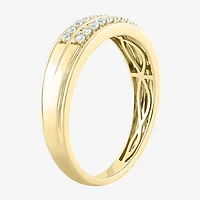 (F /Vs2) Unisex Adult 1 1/2 CT. T.W. Lab Grown White Diamond 10K Gold Side Stone Wedding Bridal Set