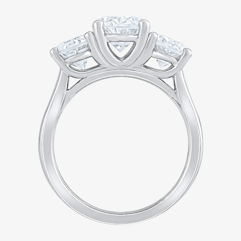 Love Lives Forever (F / Vs2) Womens 4 CT. T.W. Lab Grown White Diamond 10K Gold Oval 3-Stone Engagement Ring