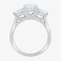 Love Lives Forever (F / Vs2) Womens 4 CT. T.W. Lab Grown White Diamond 10K Gold Oval 3-Stone Engagement Ring