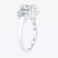 Love Lives Forever (F / Vs2) Womens 4 CT. T.W. Lab Grown White Diamond 10K Gold Oval 3-Stone Engagement Ring