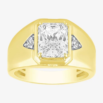 (F / Vs2) Mens 3 1/6 Ct. T.W. Lab Grown White Diamond 10K Gold Rectangular Engagement Ring