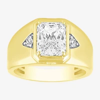 (F / Vs2) Mens 3 1/6 Ct. T.W. Lab Grown White Diamond 10K Gold Rectangular Engagement Ring