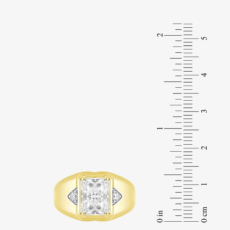 (F / Vs2) Mens 3 1/6 Ct. T.W. Lab Grown White Diamond 10K Gold Rectangular Engagement Ring