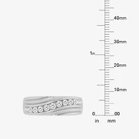 (F / Vs2) Mens 24MM 1/2 CT. T.W. Lab Grown White Diamond 10K Gold Round Wedding Band
