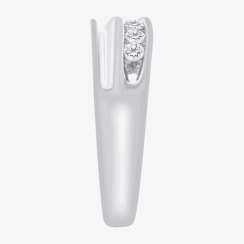 (F / Vs2) Mens 24MM 1/2 CT. T.W. Lab Grown White Diamond 10K Gold Round Wedding Band