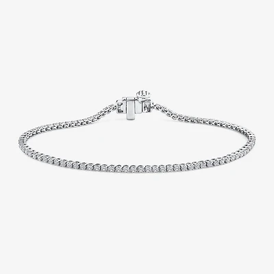 (F / Si2) Womens 1 1/10 CT. T.W.  Lab Grown White Diamond Sterling Silver 8 Inch Tennis Bracelet