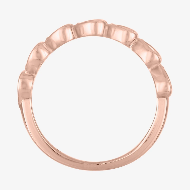 (G-H / Si2-I1) Womens 1/10 CT. T.W. Lab Grown White Diamond 14K Rose Gold Over Silver Heart Band