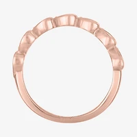 (G-H / Si2-I1) Womens 1/10 CT. T.W. Lab Grown White Diamond 14K Rose Gold Over Silver Heart Band