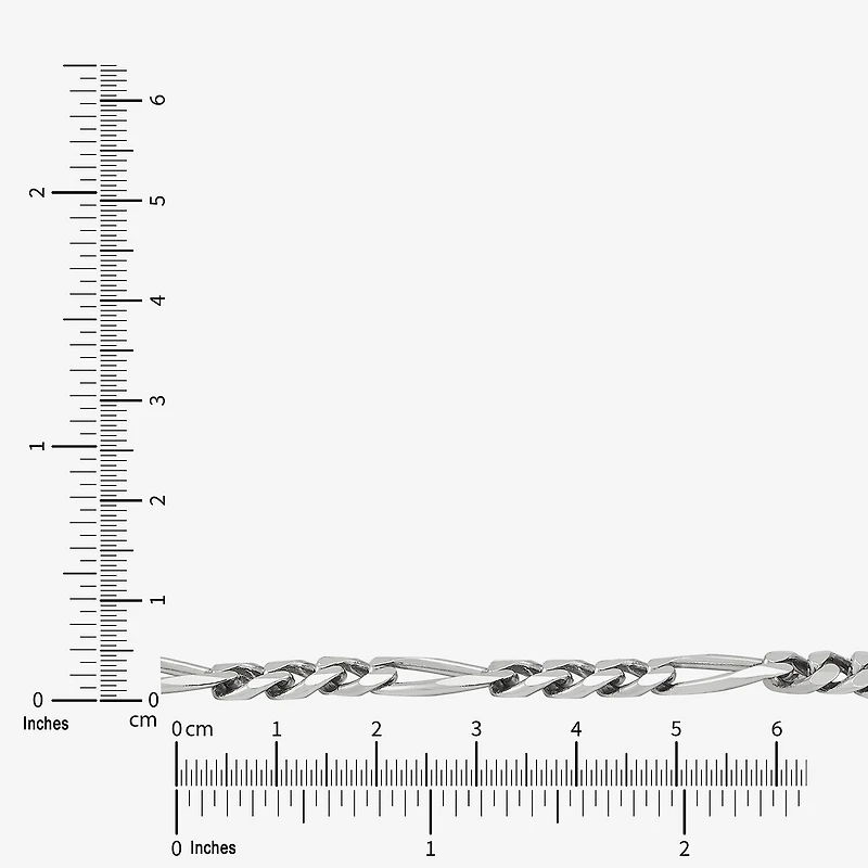Limited Quantities! Womens Sterling Silver 8 1/2 Inch Solid Figaro Chain Bracelet