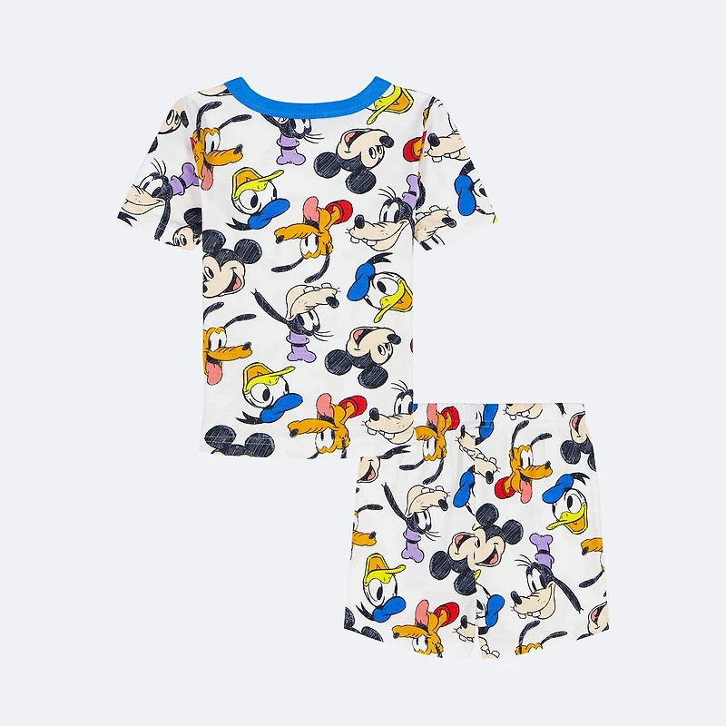Disney Collection Toddler Boys Mickey Mouse Crew Neck Short Sleeve 2-pc. Pajama Set
