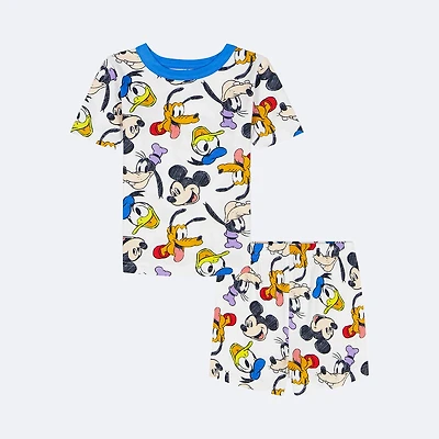 Disney Collection Toddler Boys Mickey Mouse Crew Neck Short Sleeve 2-pc. Pajama Set