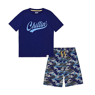 Sleep On It Little & Big Kid Boys Crew Neck Short Sleeve 2-pc. Pajama Set