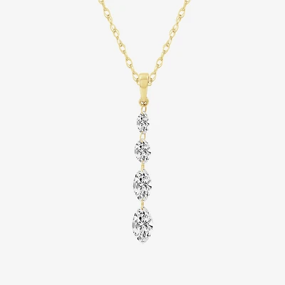 (F / Si2) Womens 7/8 CT. T.W. Lab Grown White Diamond 10K Gold 18 Inch Pendant Necklace