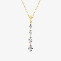 (F / Si2) Womens 7/8 CT. T.W. Lab Grown White Diamond 10K Gold 18 Inch Pendant Necklace